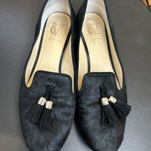 Vince Camuto VC Signature Nancy Tassel Loafer in Black Calf hair Size 8.5